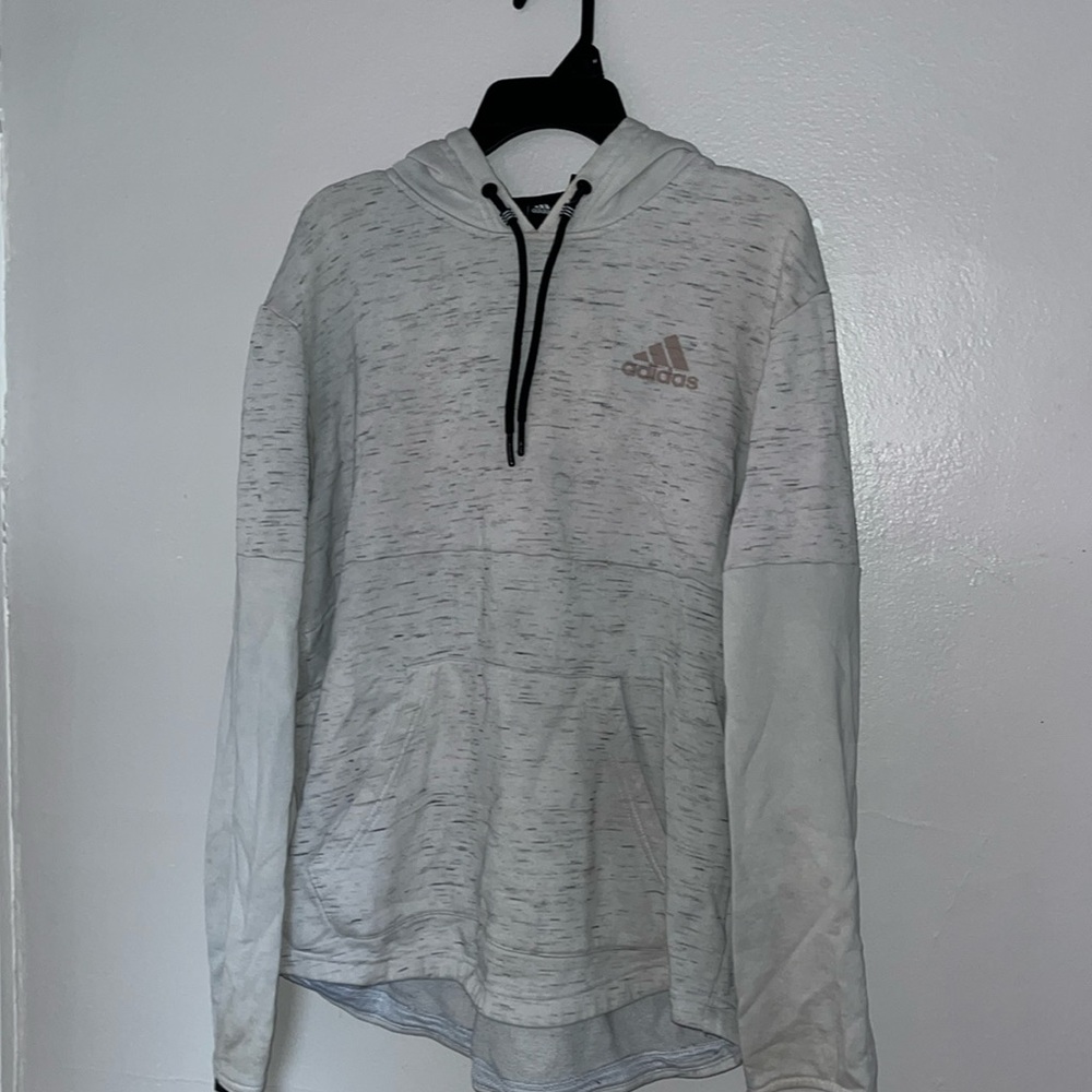 White and gray mens adidas hoodie